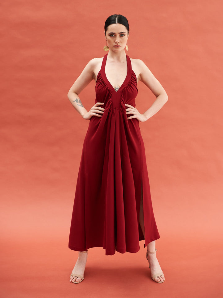 RANA BURGUNDY DRESS