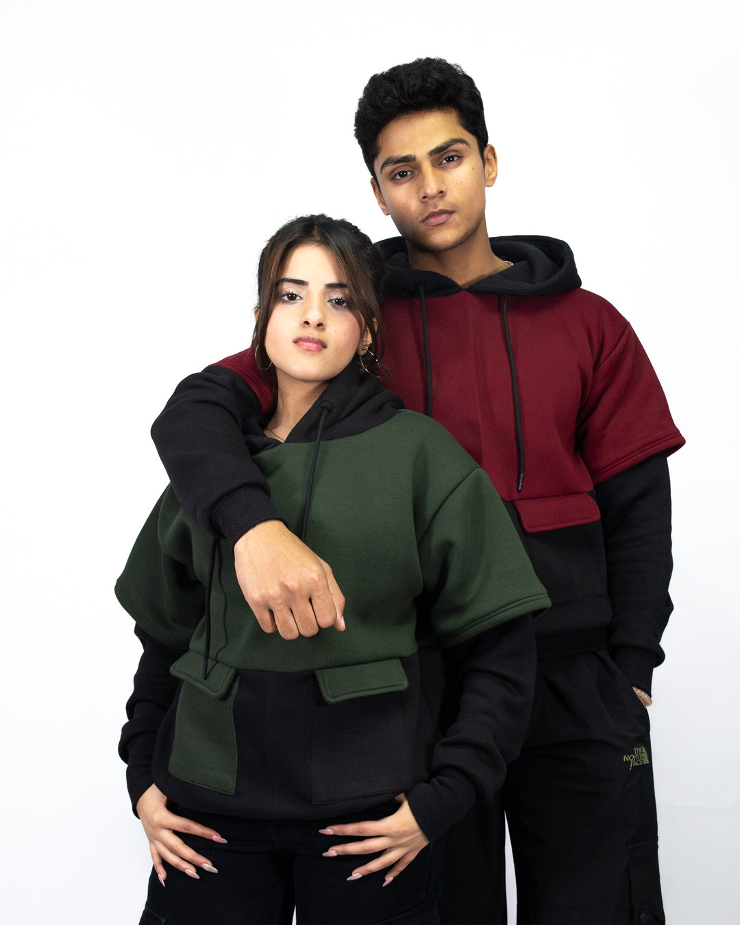 Dual-Tone Fleece Hoodie