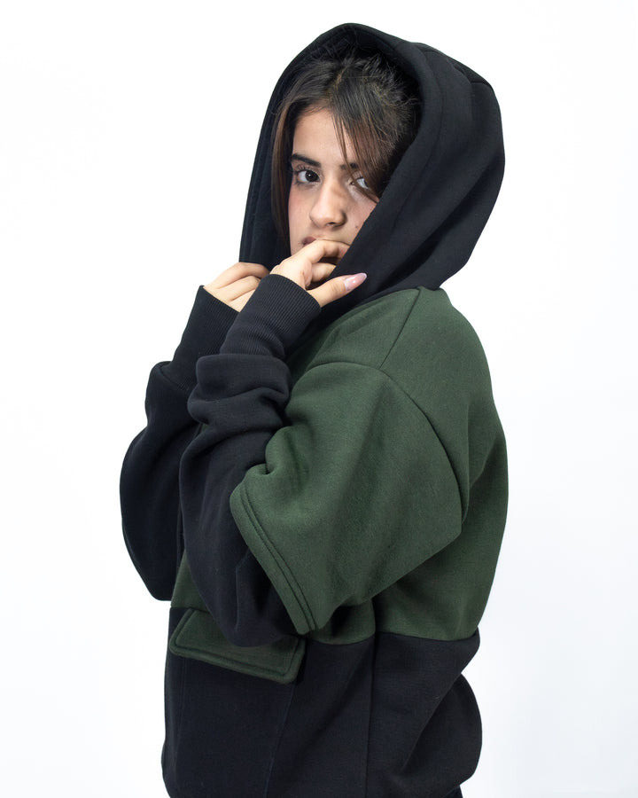 Dual-Tone Fleece Hoodie