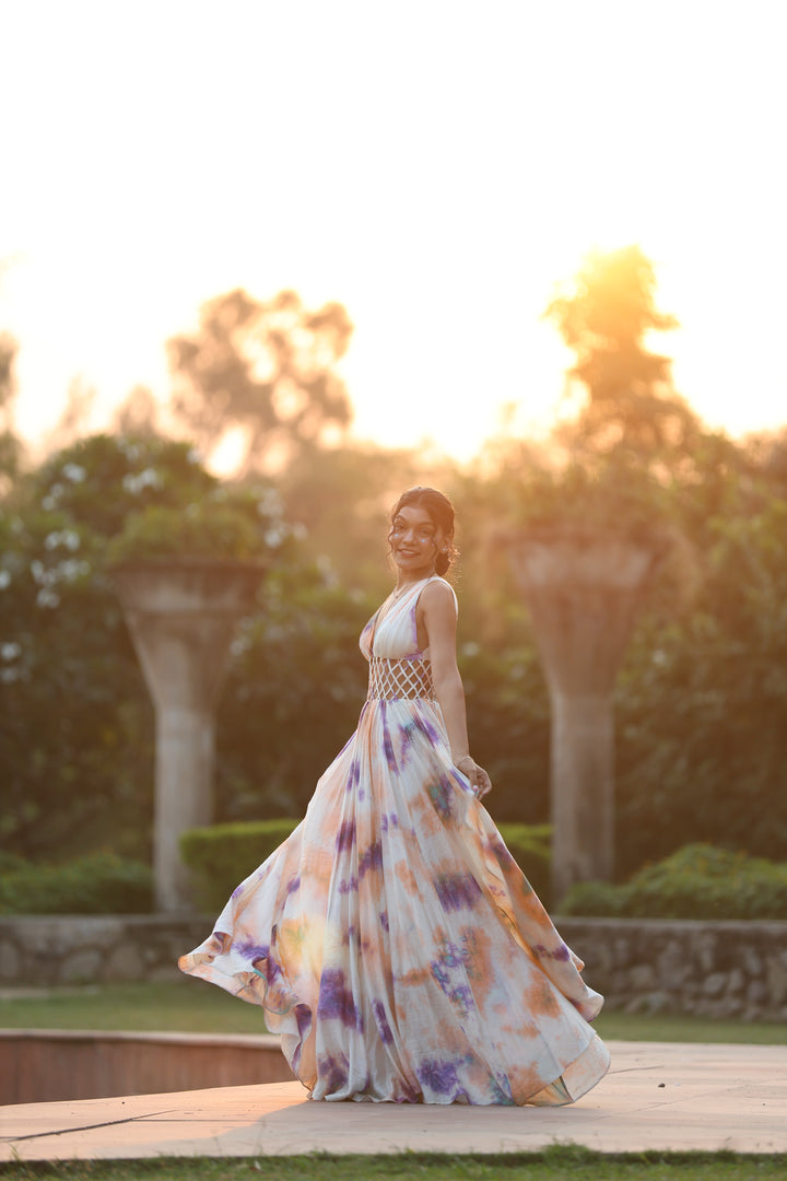 Ethereal Elegance: Hand-Dyed Goddess Gown