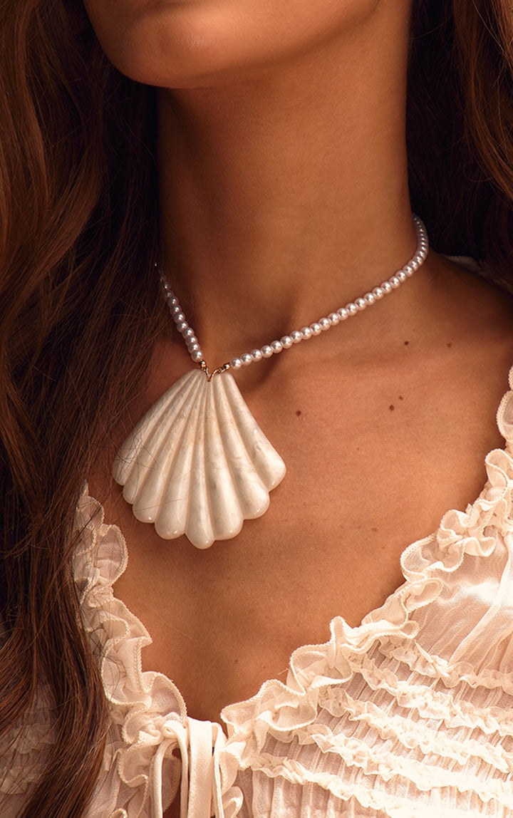 Pearl Statement Shell Necklace